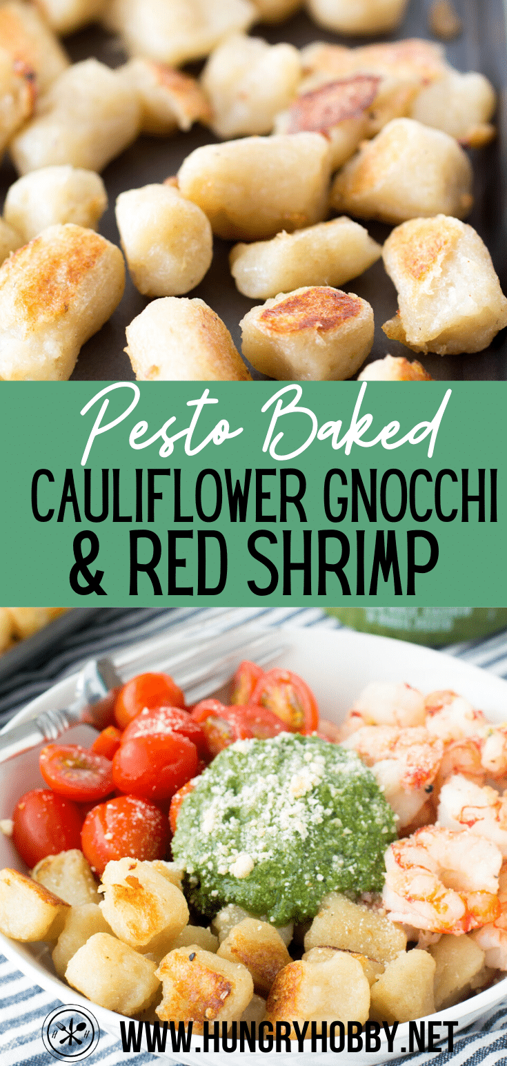 Pesto Baked Cauliflower Gnocchi & Red Shrimp