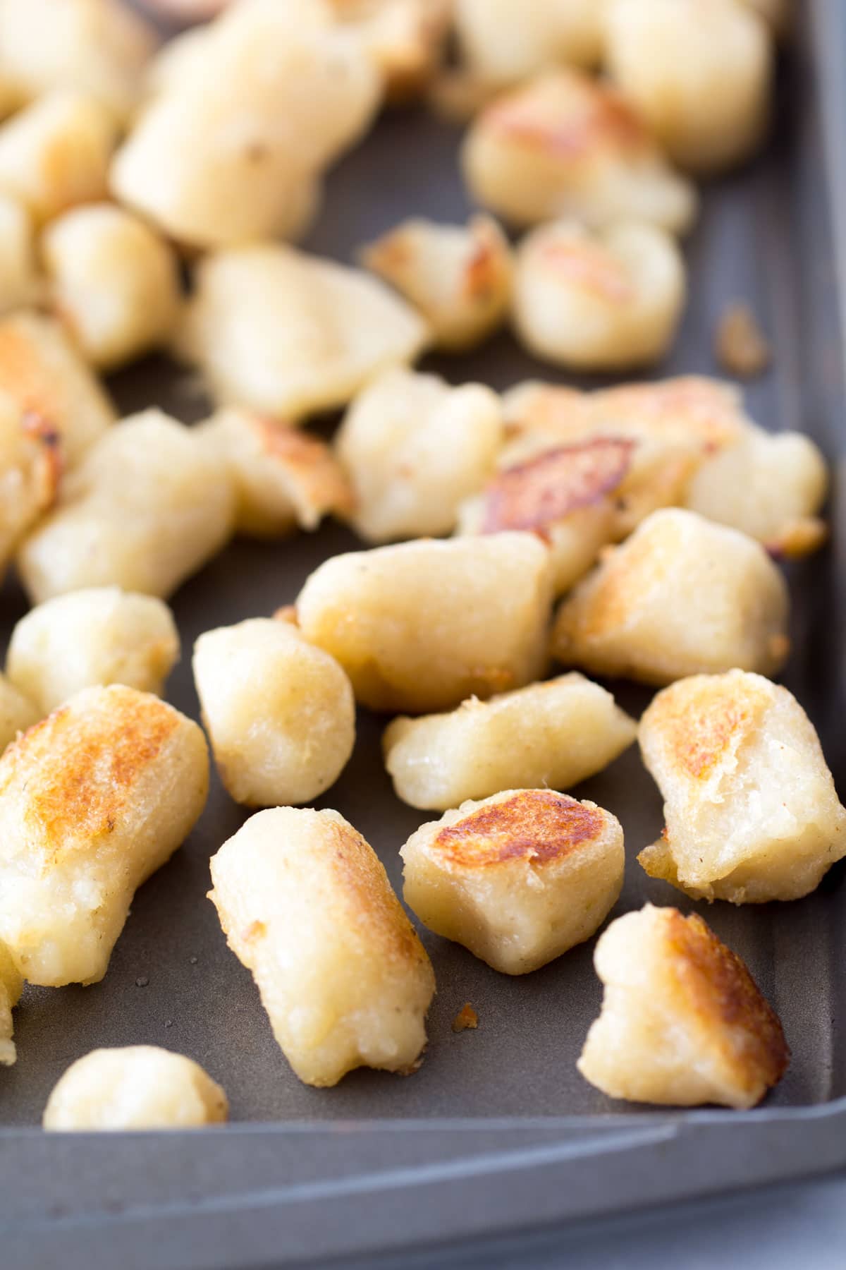 Sheet Pan Pesto Baked Cauliflower Gnocchi & Red Shrimp