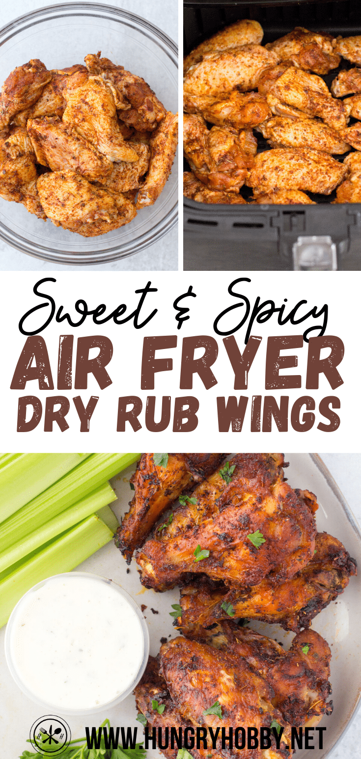 sweet and spicy dry rub air fryer wings