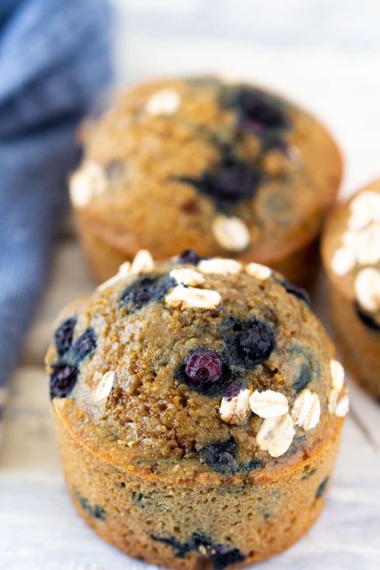 Healthy Oat Flour Blueberry Muffins - Hungry Hobby