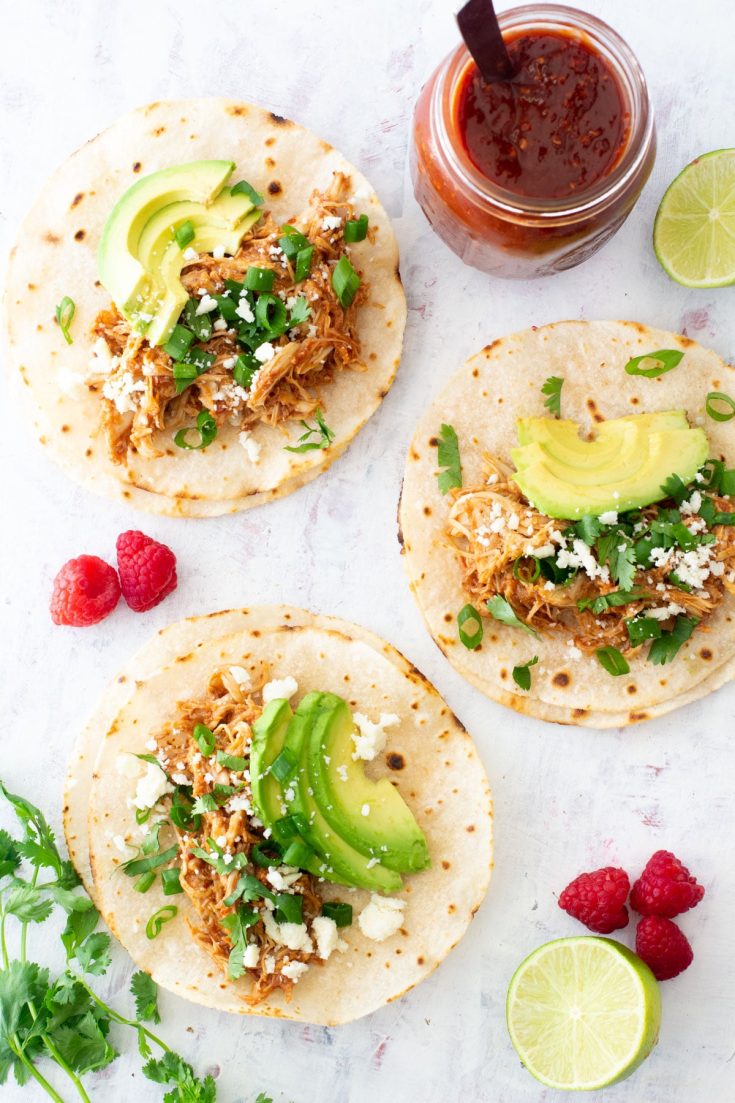 raspberry chipotle chicken tacos