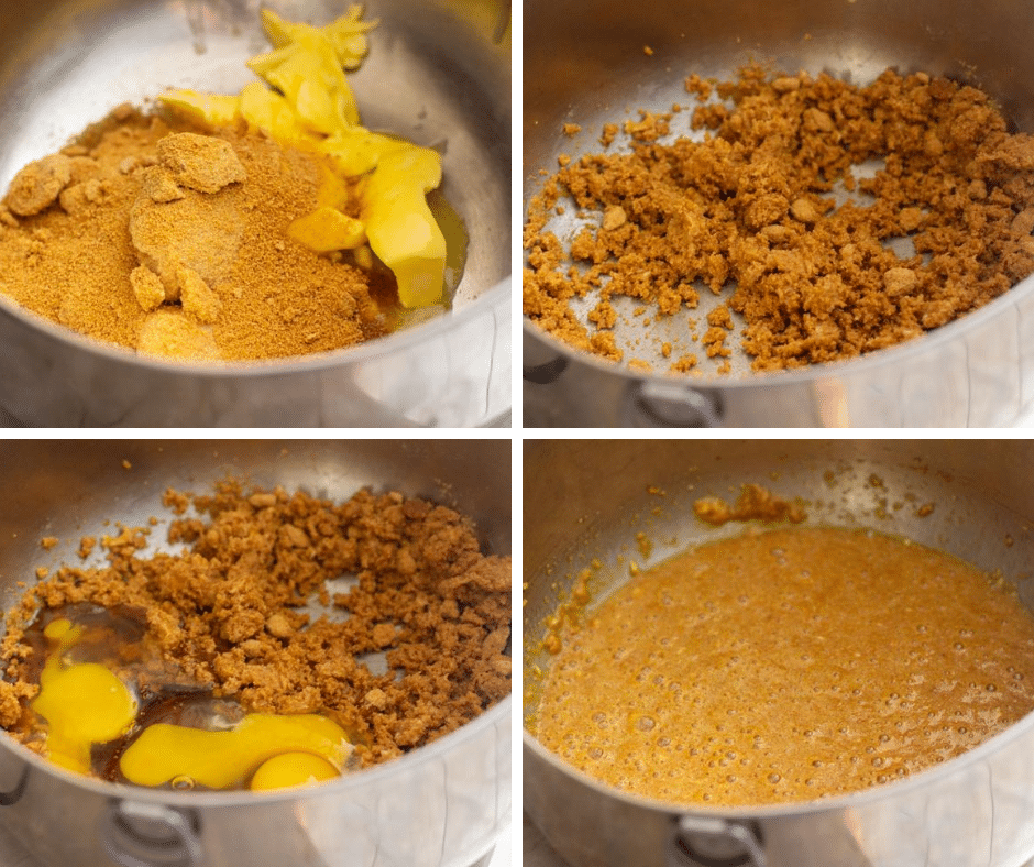 making banana oat flour cake steps 4-8