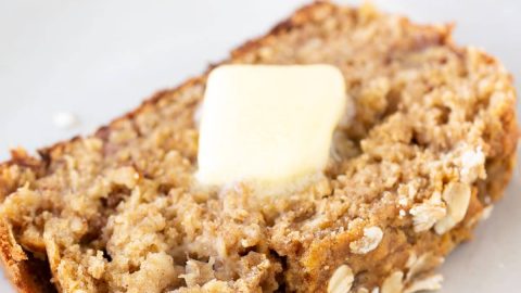 banana oatmeal bread with butter