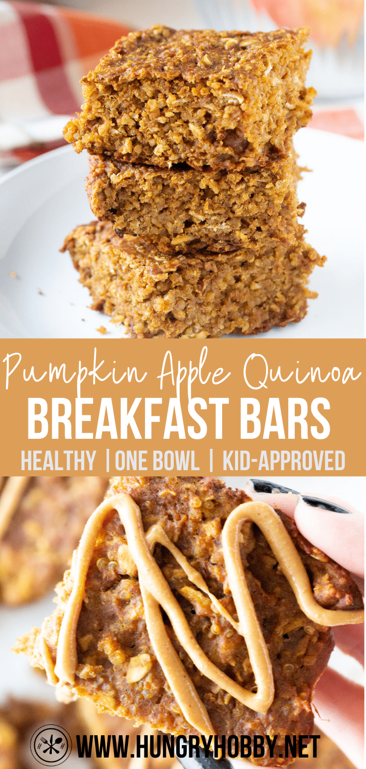 Pumpkin Apple Quinoa Breakfast Bars PIN image