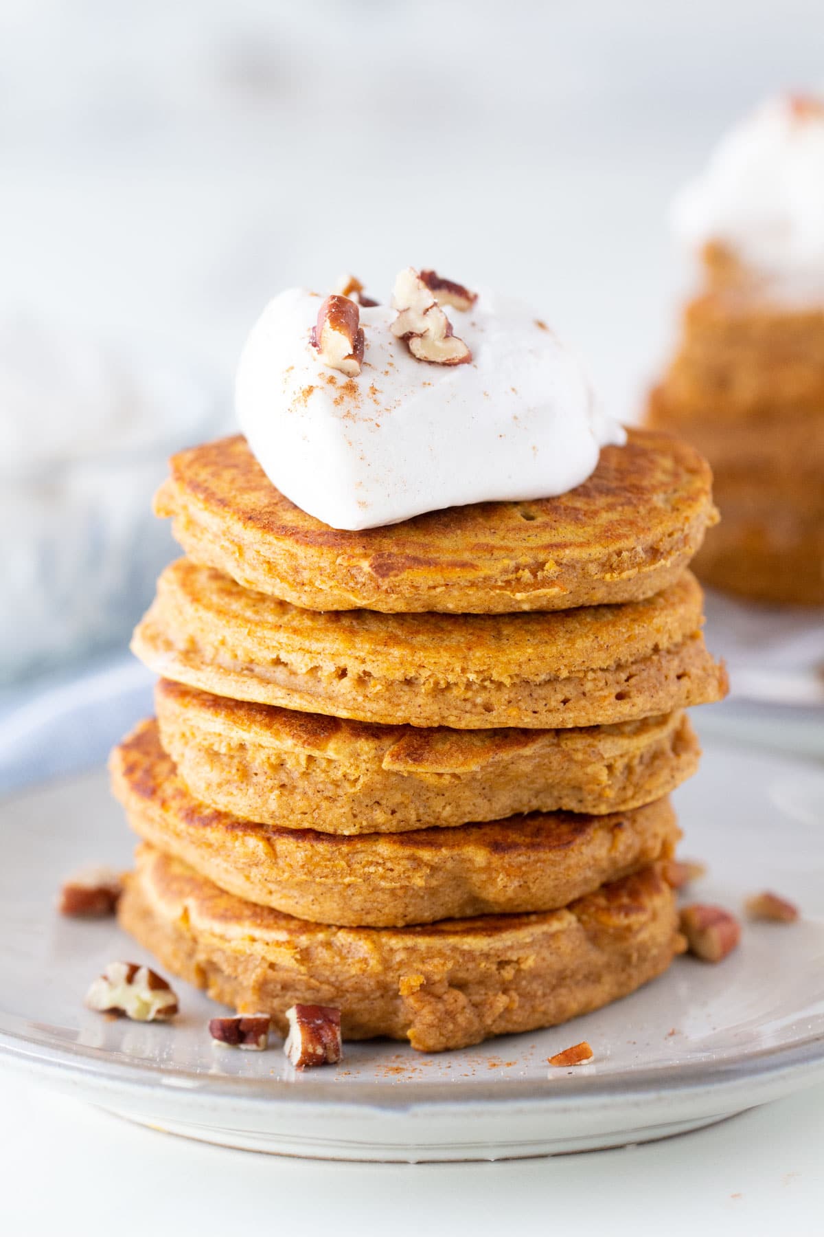 healthy sweet potato pancakes coconut whip topping