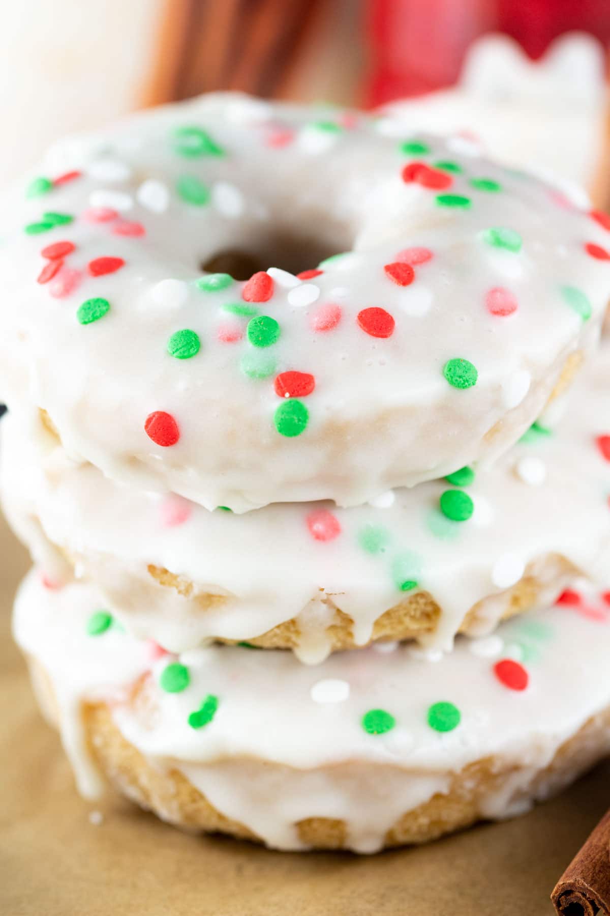 eggnog donuts with sprinkles 