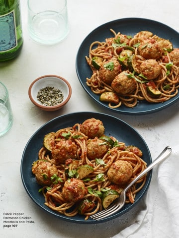 spaghetti and chicken meatballs