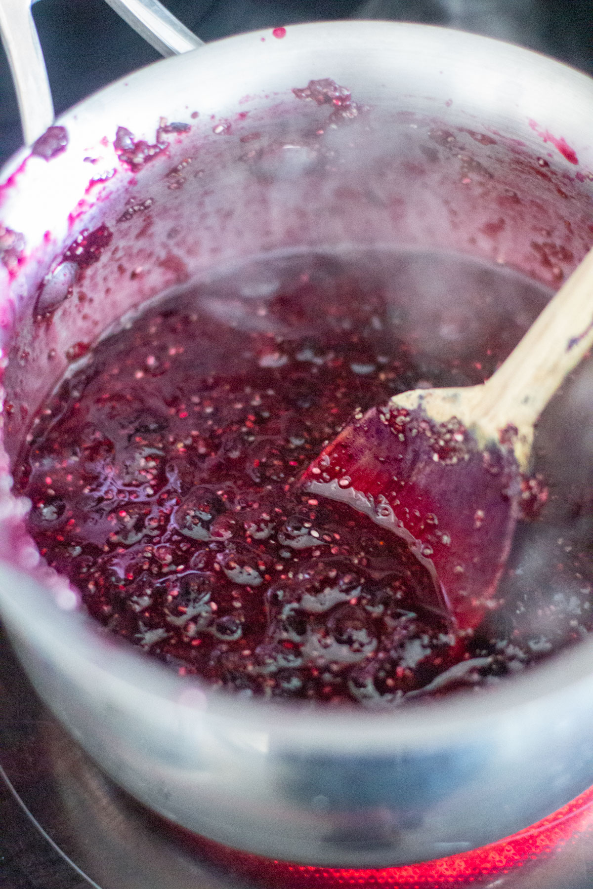 stove top blueberry chia seed jam