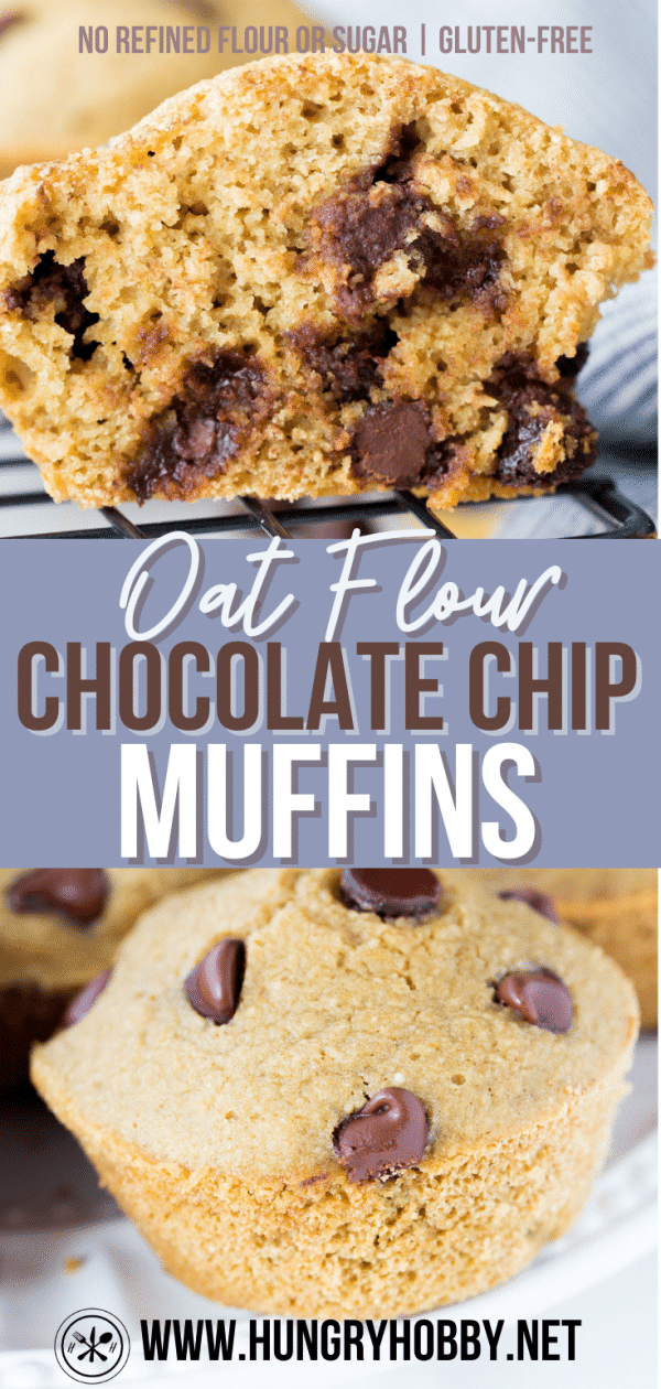 Oat Flour Chocolate Chip Muffins - Hungry Hobby