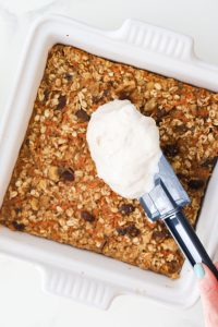 carrot cake baked oatmeal frsoting