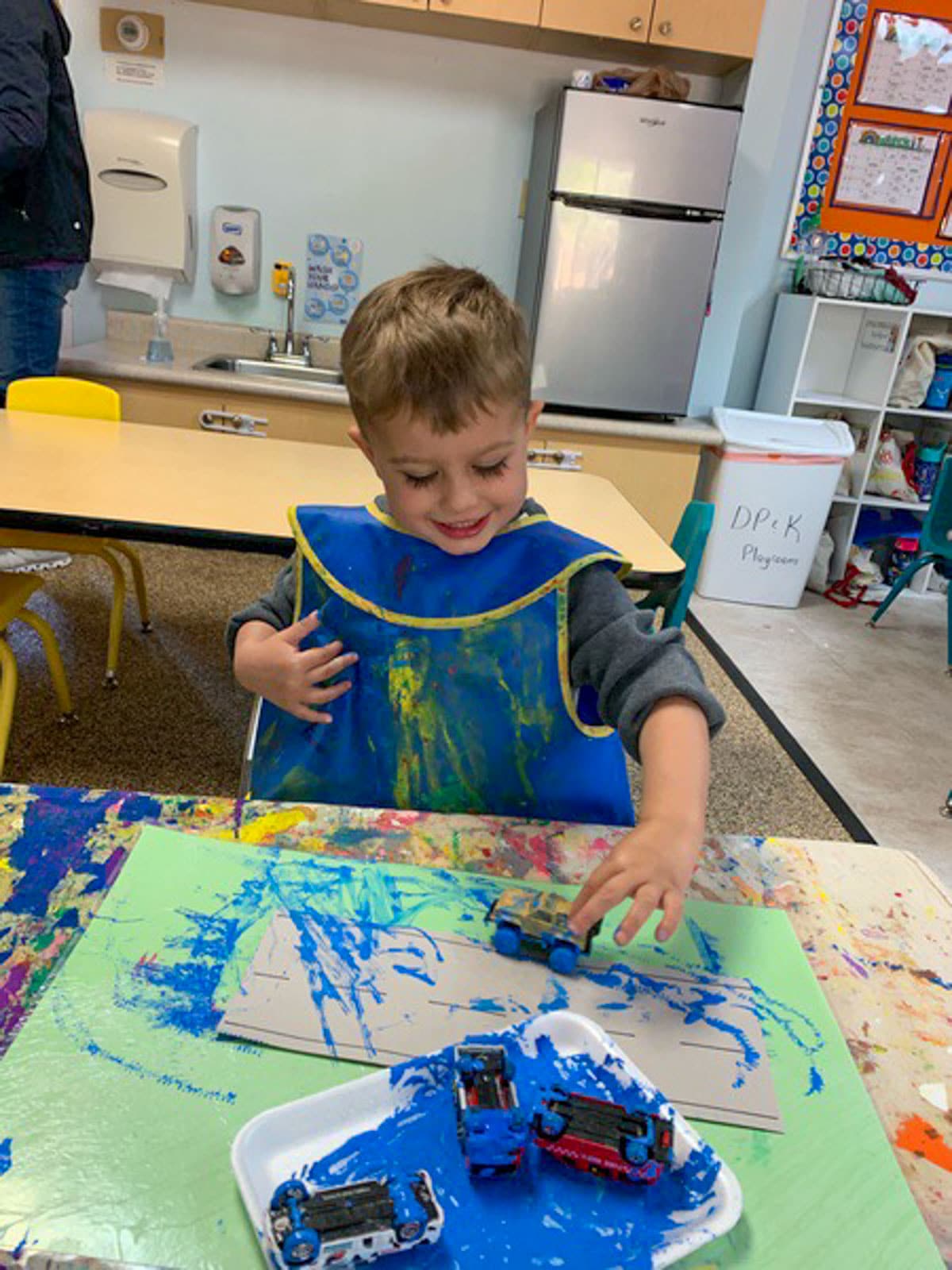 kj painting at school