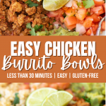 easy chicken burrito bowl pin