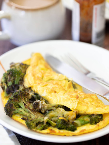 easy roasted broccoli omelet