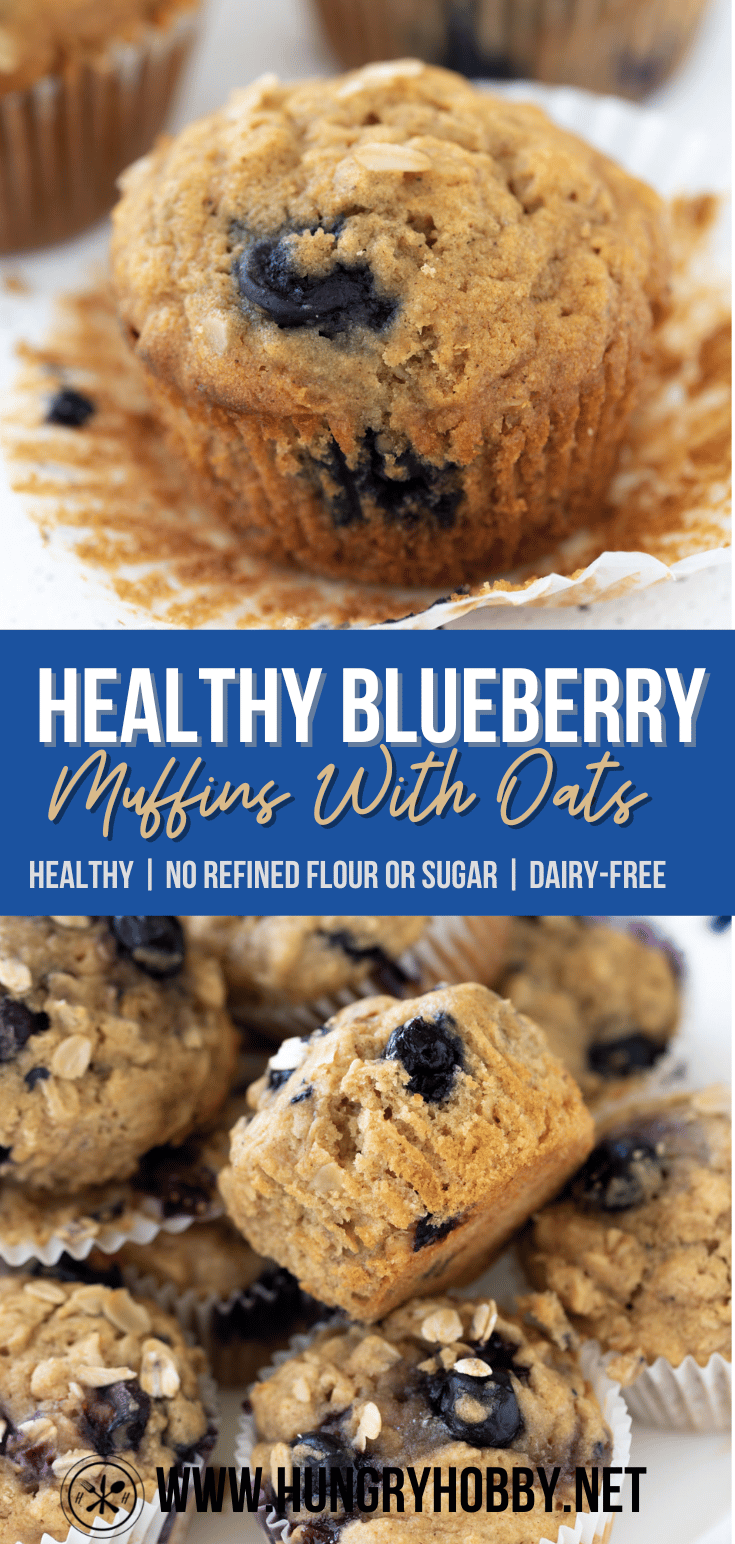Healthy Blueberry Muffins with Oatmeal