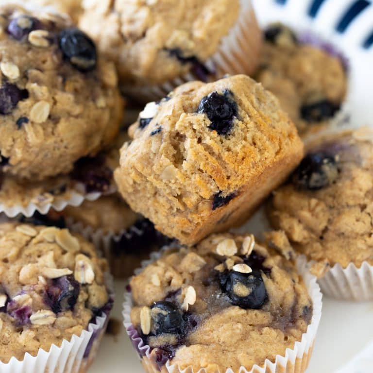 Healthy Blueberry Muffins with Oatmeal - Hungry Hobby