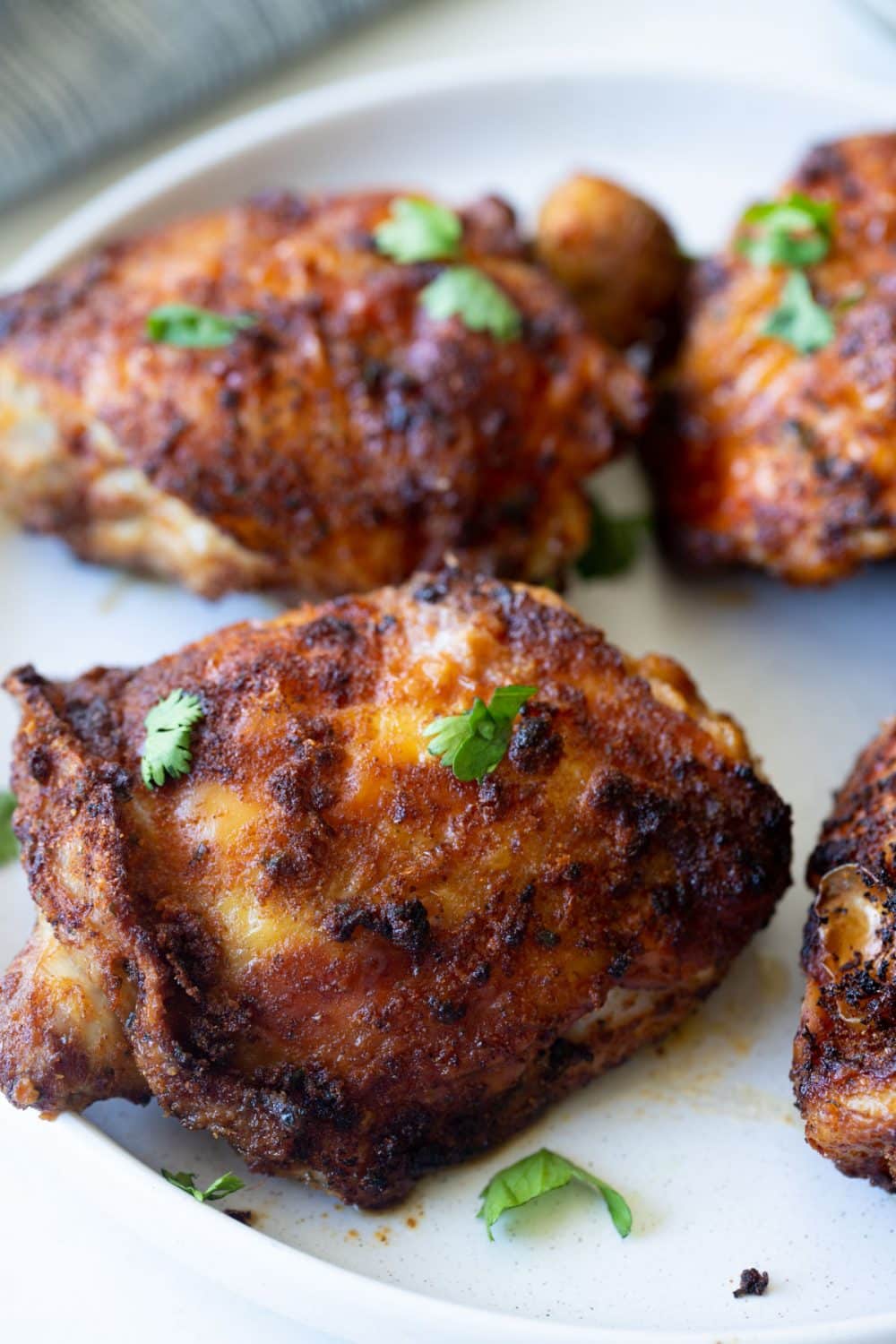 Air Fryer Bone-In Chicken Thighs - Hungry Hobby