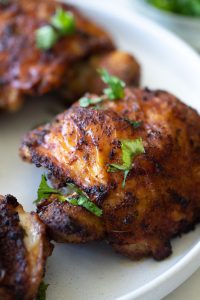 Air Fryer Bone-In Chicken Thighs - Hungry Hobby