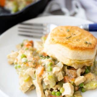 Turkey Pot Pie With Biscuits - Hungry Hobby