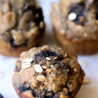 blueberry banana oatmeal muffins