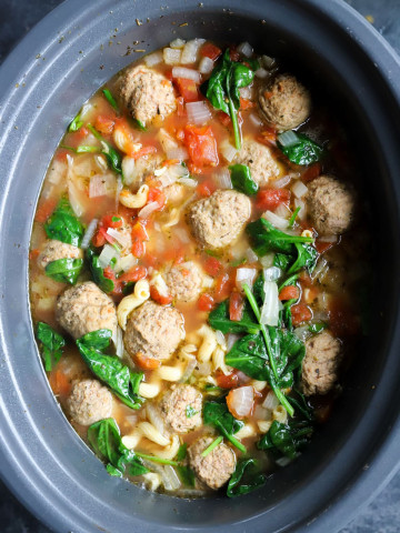 slow cooker meatball soup - 30 grams of protein