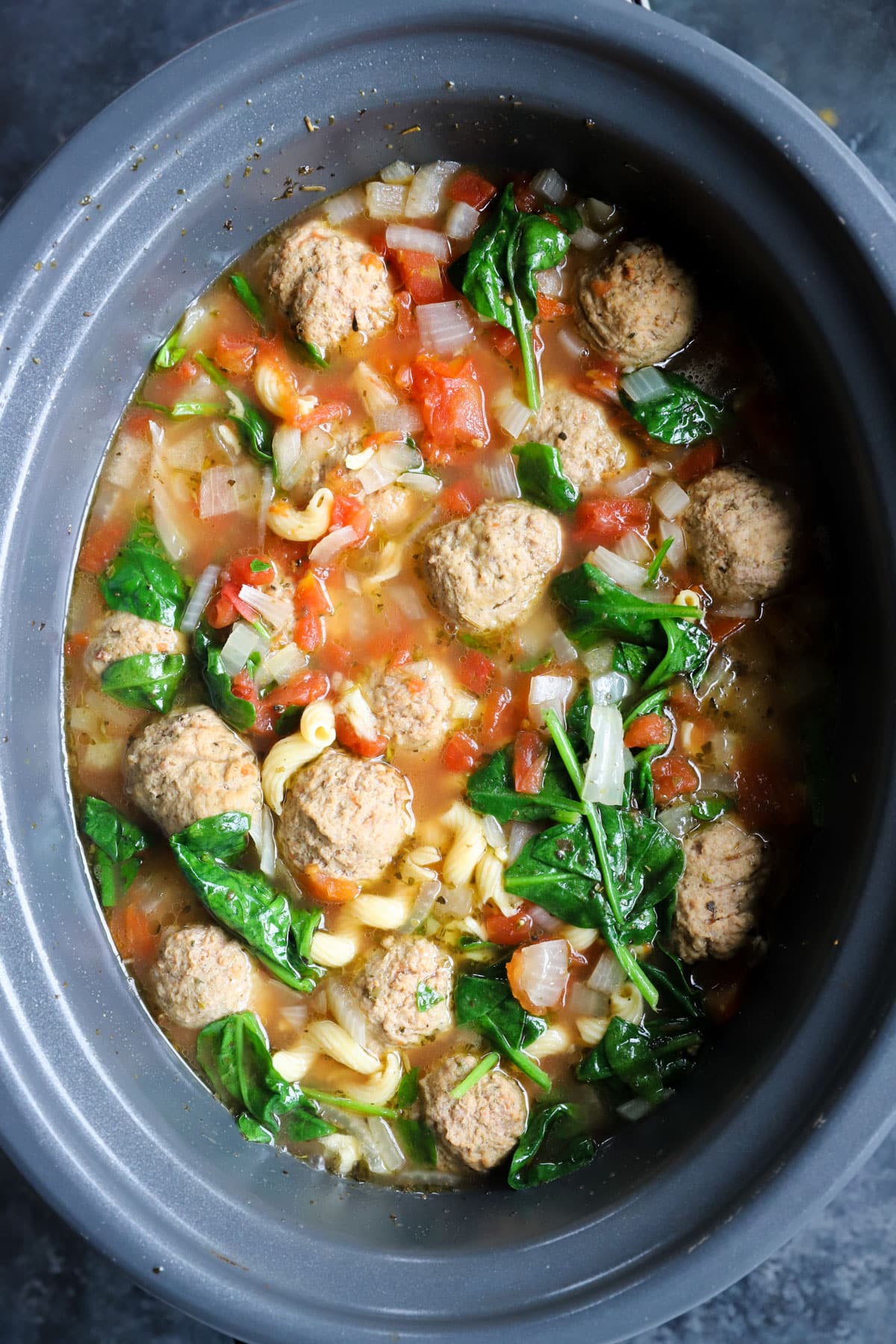 slow cooker meatball soup - 30 grams of protein 