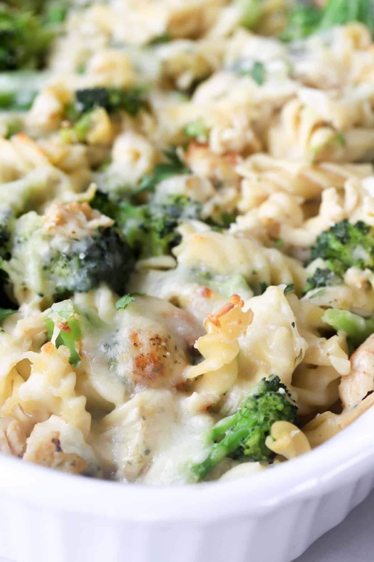 high protein chicken alfredo bake