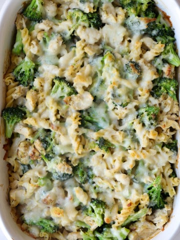 high protein chicken alfredo bake