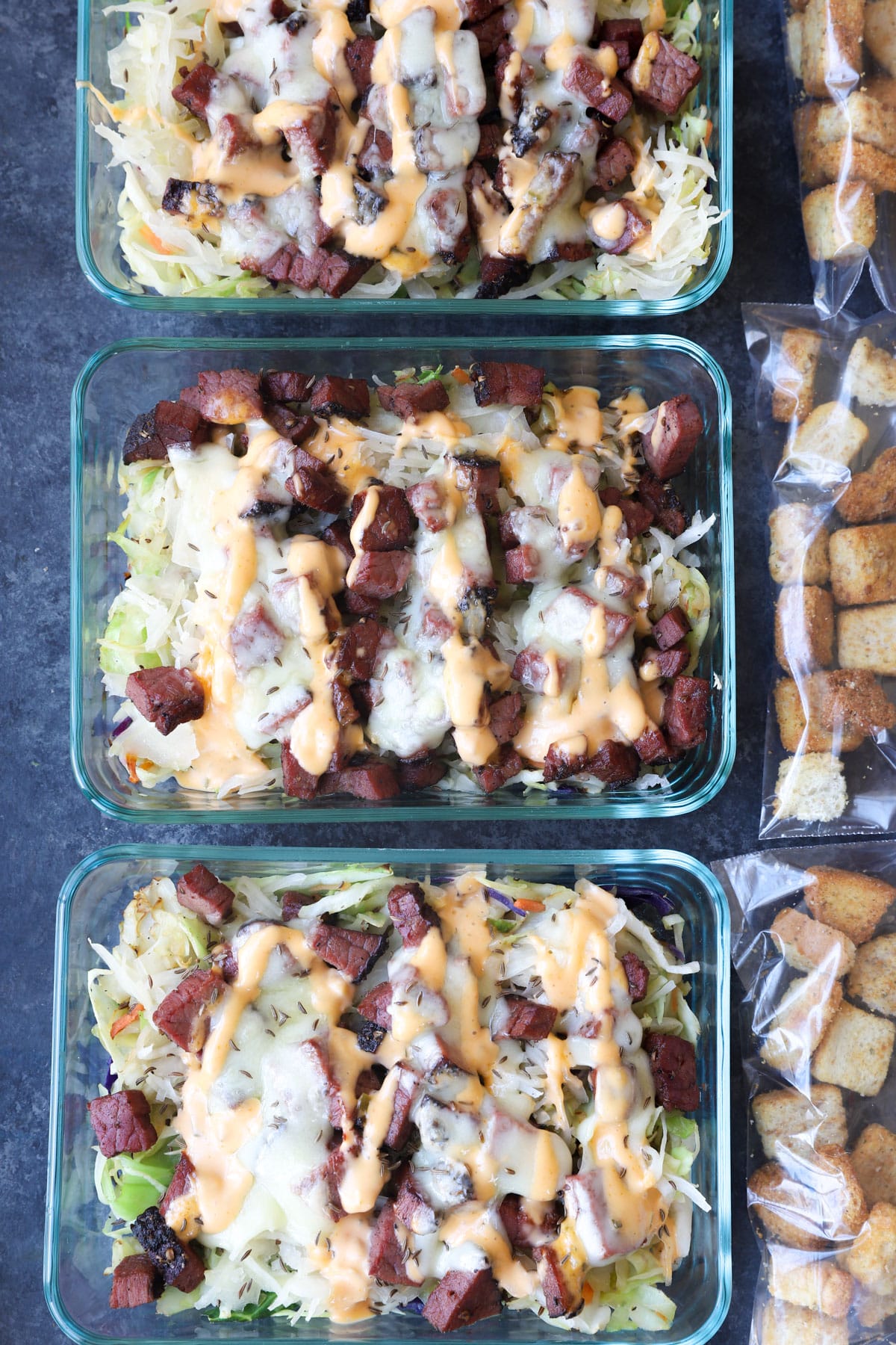 meal prep reuben bowls