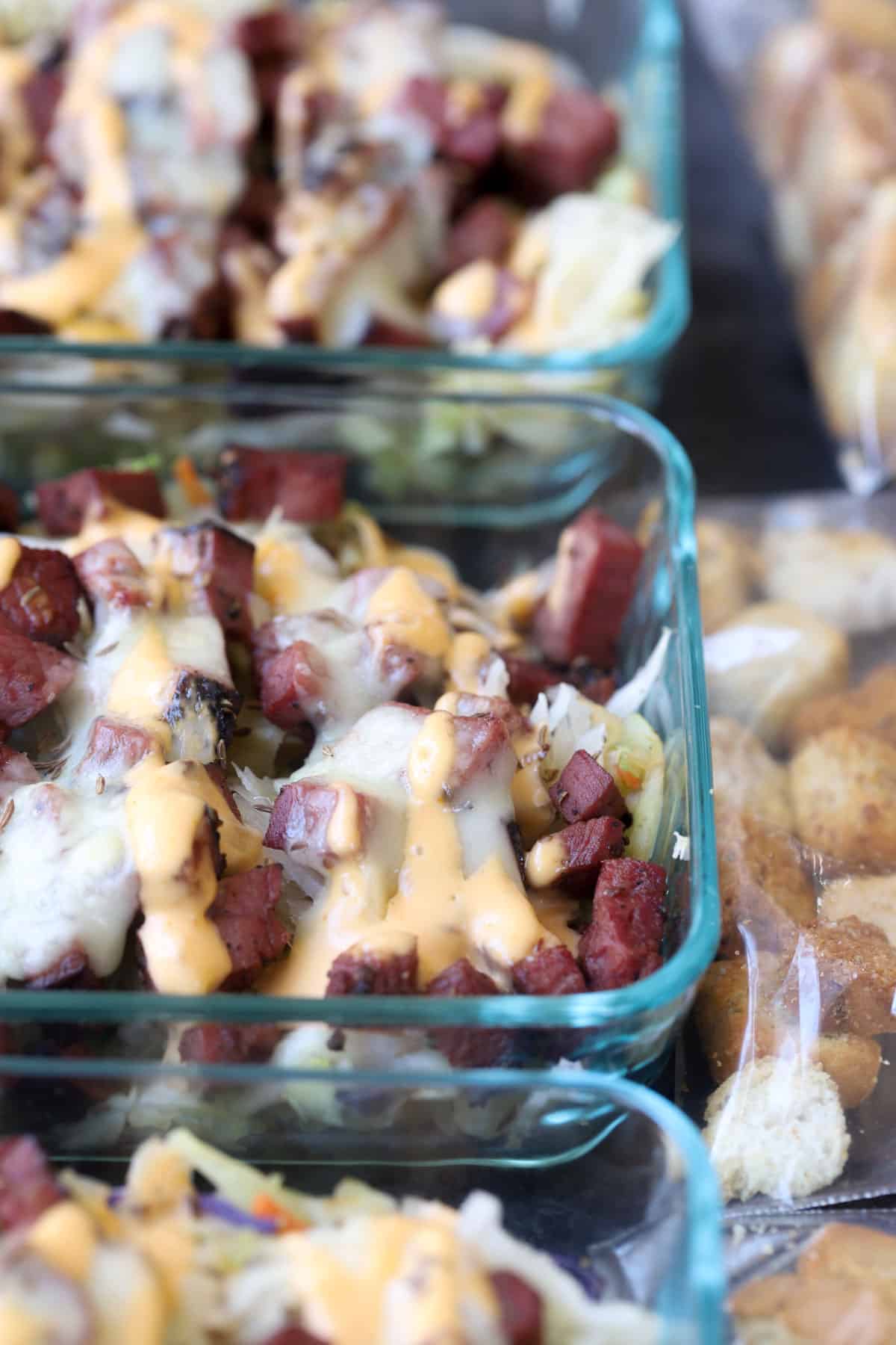 meal prep reuben in a bowl