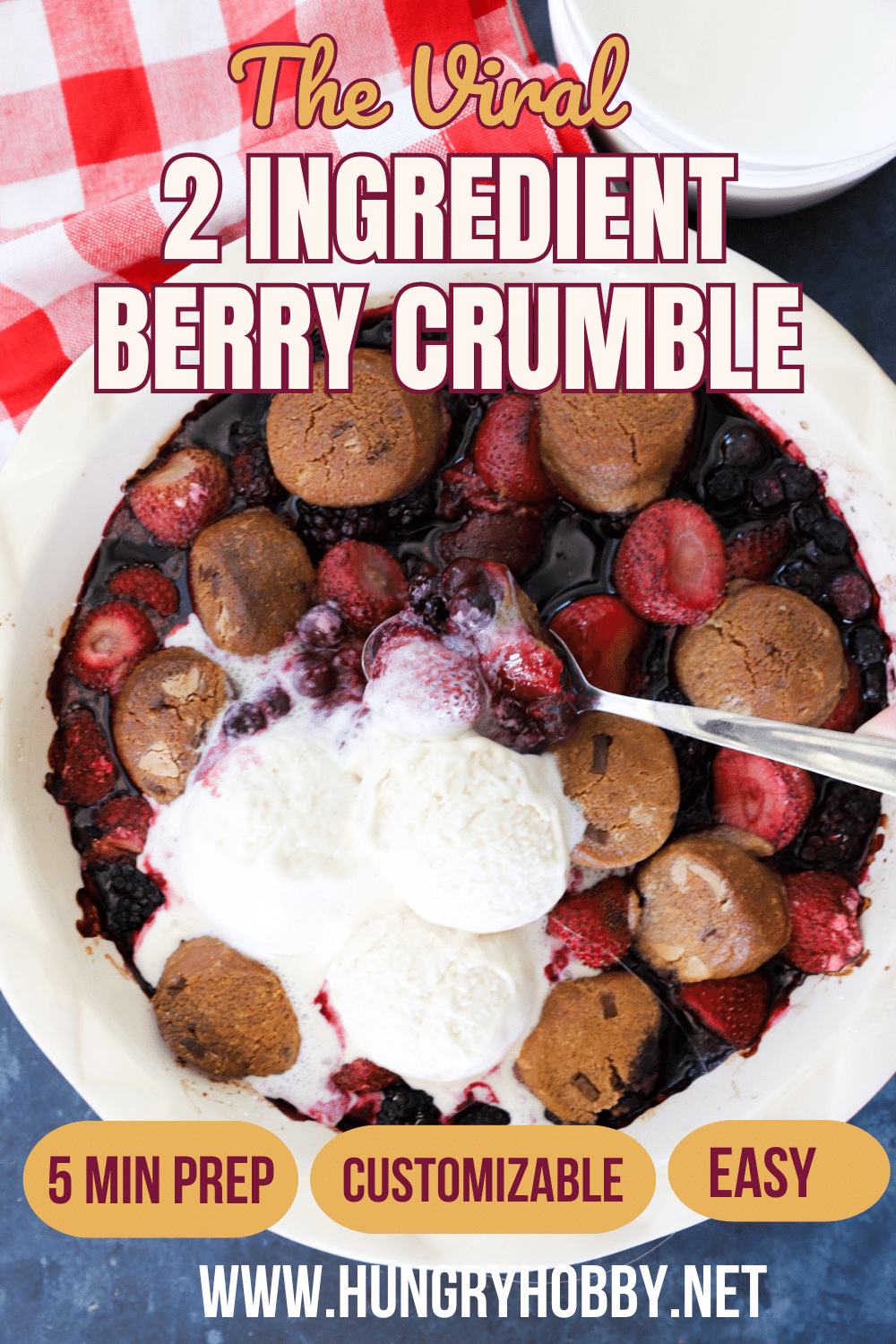 2 ingredient berry crumble